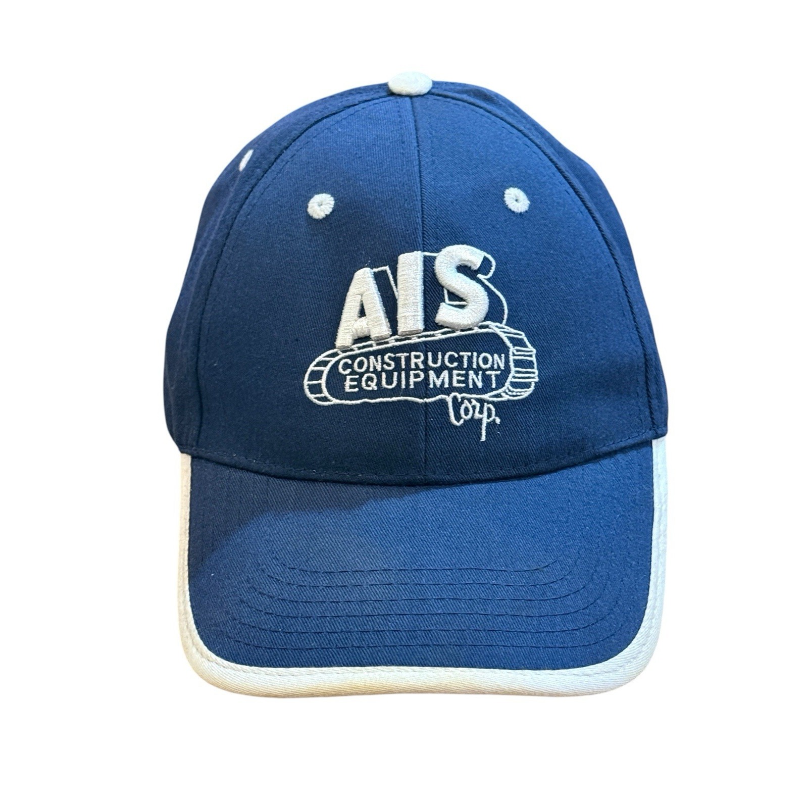 Baseball Cap Blue White Adjustable Strapback Ais Construction Trucker Hat Twill